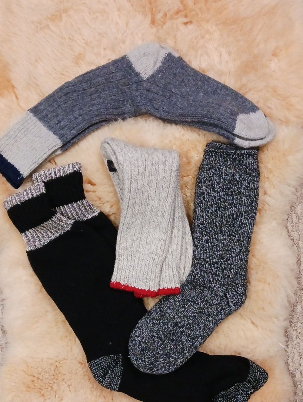 Men's Mixed Crew Socks Pack - Black, Gray, Light Gray